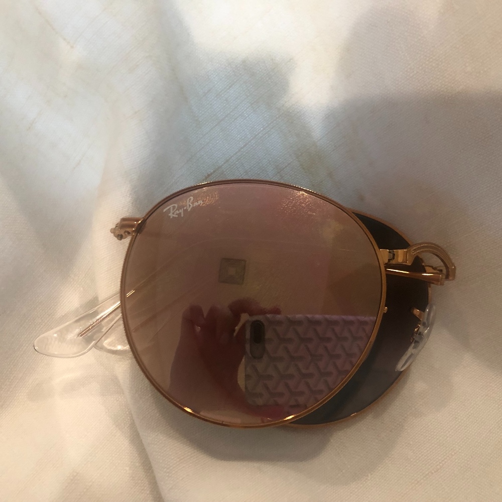 Pink/Gold Ray Ban RB3447 ROUND METAL